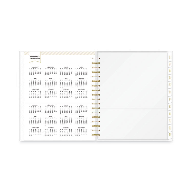 Day Designer Daily/Monthly Frosted Planner, Rugby Stripe Artwork, 10 x 8, Black/White Cover, 12-Month (July-June): 2025-2026