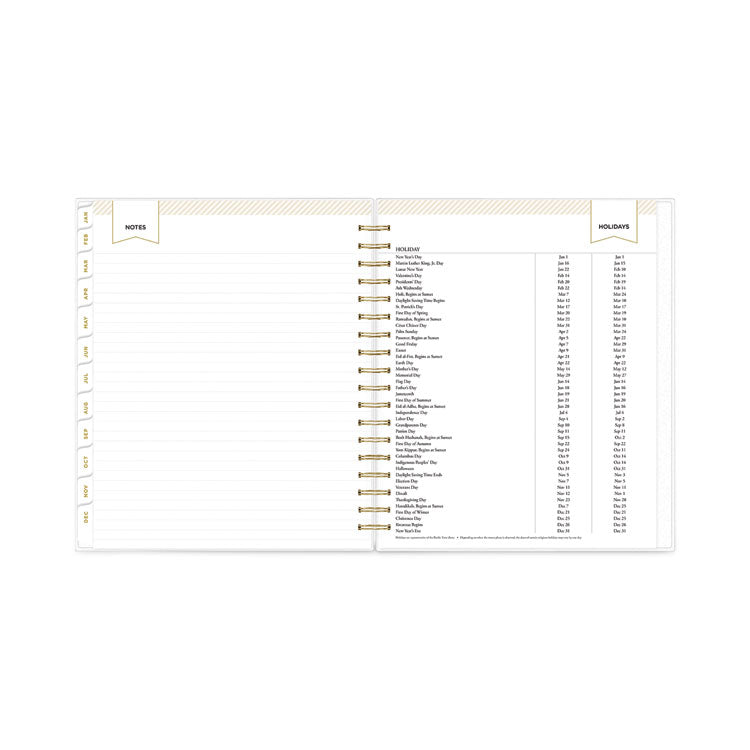 Day Designer Daily/Monthly Frosted Planner, Rugby Stripe Artwork, 10 x 8, Black/White Cover, 12-Month (July-June): 2025-2026