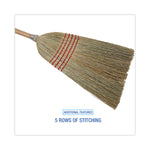 Parlor Broom, Corn Fiber Bristles, 55" Overall Length, Natural