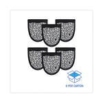 Disposable Urinal Floor Mat 2.0, Slip-Resistant Rubber, 17.5 x 20, Black/White, 6/Carton