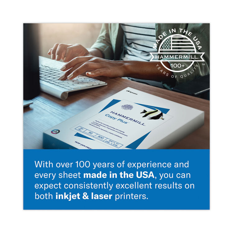 Copy Plus Print Paper, 92 Bright, 20 lb Bond Weight, 11 x 17, White, 500/Ream