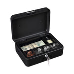 Standard Cash Box, 9.8 x 7.3 x 4.1, Steel, Black