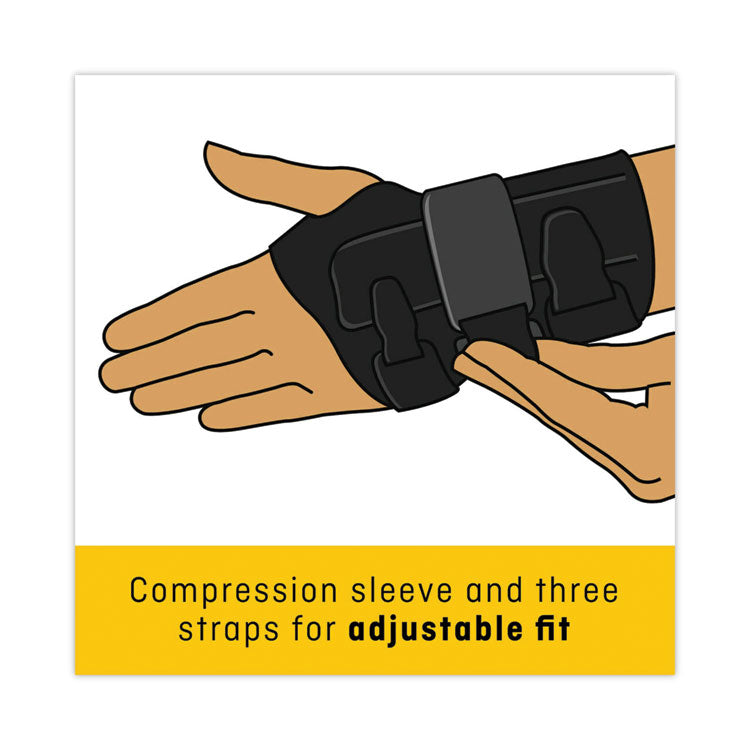 Energizing Wrist Support, Small/Medium, Fits Right Wrists 5.5" to 6.75", Black, 12/Carton