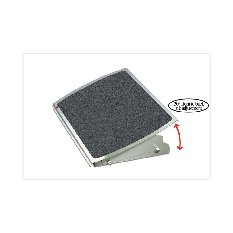 Adjustable Steel Footrest, Nonslip Surface, 22w x 14d x 4 to 4.75h, Black/Charcoal