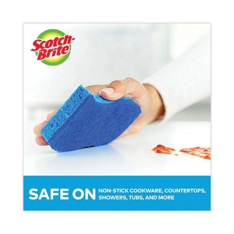 Non-Scratch Multi-Purpose Scrub Sponge, 4.4 X 2.6, 0.8" Thick, Blue, 3/pack