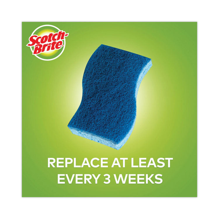 Non-Scratch Multi-Purpose Scrub Sponge, 4.4 X 2.6, 0.8" Thick, Blue, 3/pack