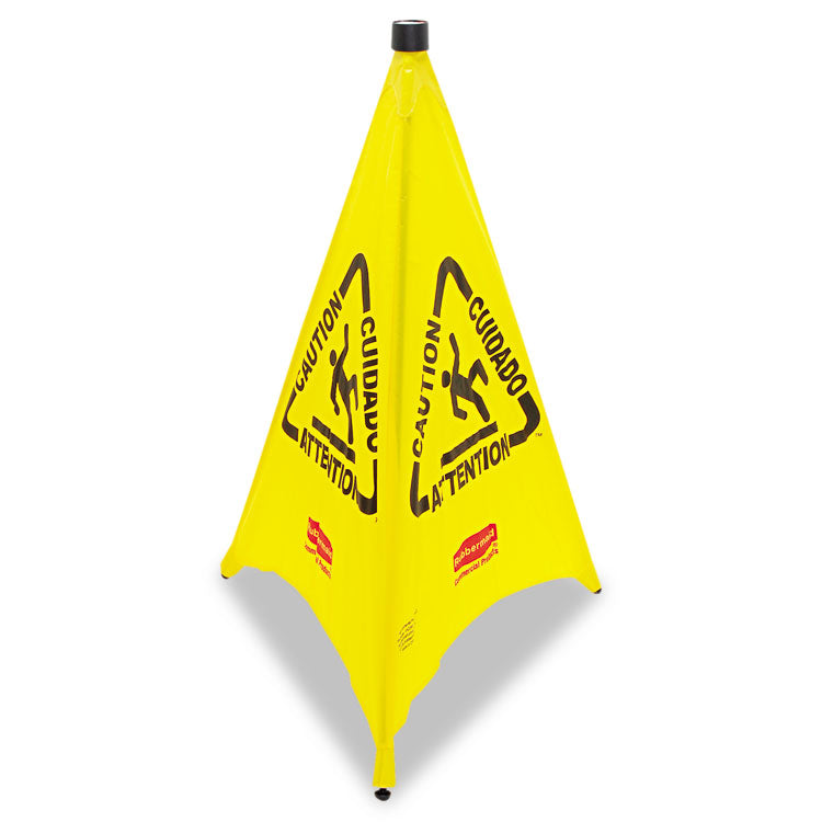 Multilingual Pop-Up Wet Floor Safety Cone, 21 X 21 X 30, Yellow