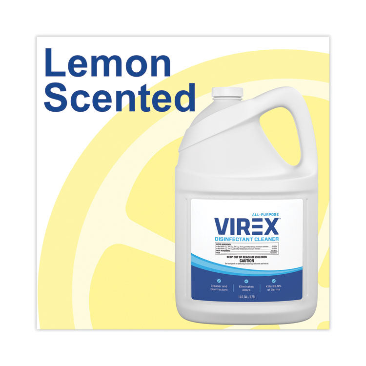 Virex All-Purpose Disinfectant Cleaner, Lemon Scent, 1 Gal Container, 2/carton