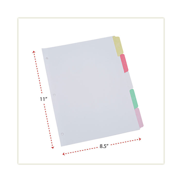 Deluxe Write-On/Erasable Tab Index, 5-Tab, 11 x 8.5, White, Assorted Tabs, 1 Set