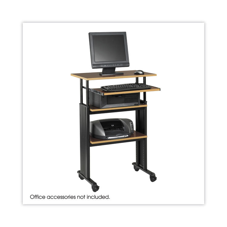 Muv Stand-Up Adjustable-Height Desk, 29.5" X 22" X 35" To 49", Cherry/black