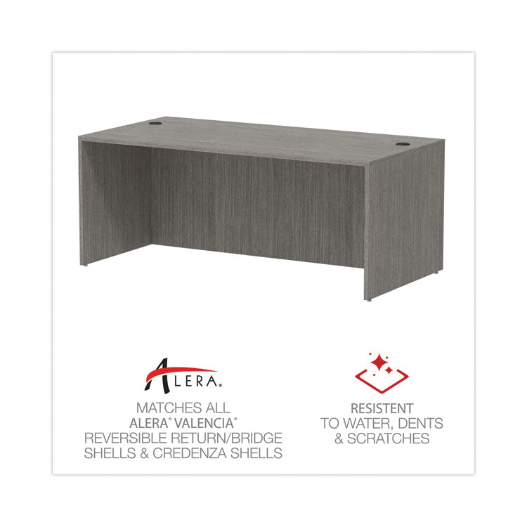 Alera Valencia Series Straight Front Desk Shell, 71" x 35.5" x 29.63", Gray