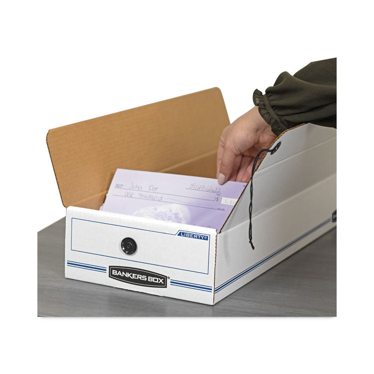Liberty Check And Form Boxes, 9.5" X 23.75" X 4.5", White/blue, 12/carton