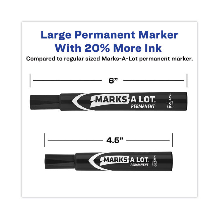 Marks A Lot Large Desk-Style Permanent Marker Value Pack, Broad Chisel Tip, Black, 36/pack (98206)