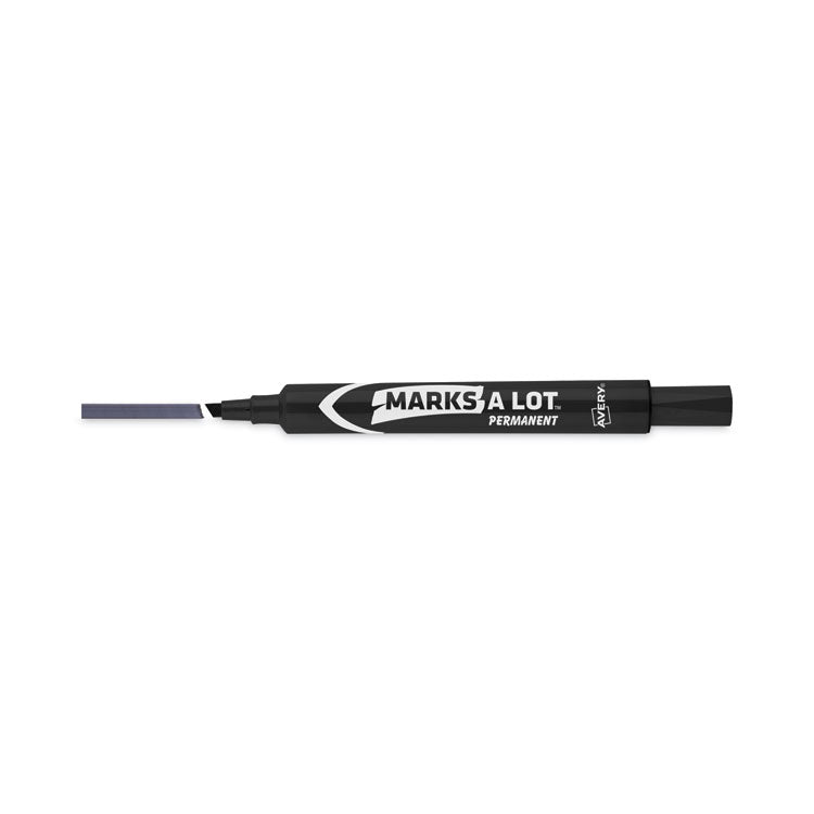 Marks A Lot Large Desk-Style Permanent Marker, Broad Chisel Tip, Black, Dozen (8888)