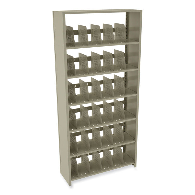 Snap-Together Steel Six-Shelf Closed Starter Set, 36w X 12d X 76h, Sand