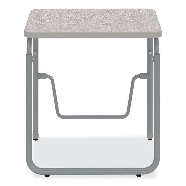AlphaBetter 2.0 Height-Adjustable Student Desk with Pendulum Bar, 27.75" x 19.75" x 29" to 43", Pebble Gray