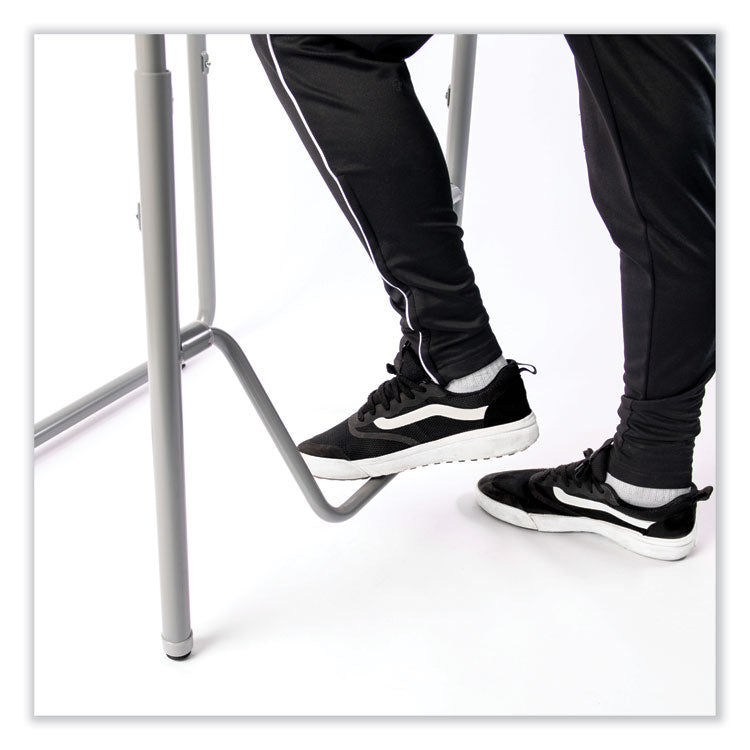 AlphaBetter 2.0 Height-Adjustable Student Desk with Pendulum Bar, 27.75" x 19.75" x 29" to 43", Pebble Gray