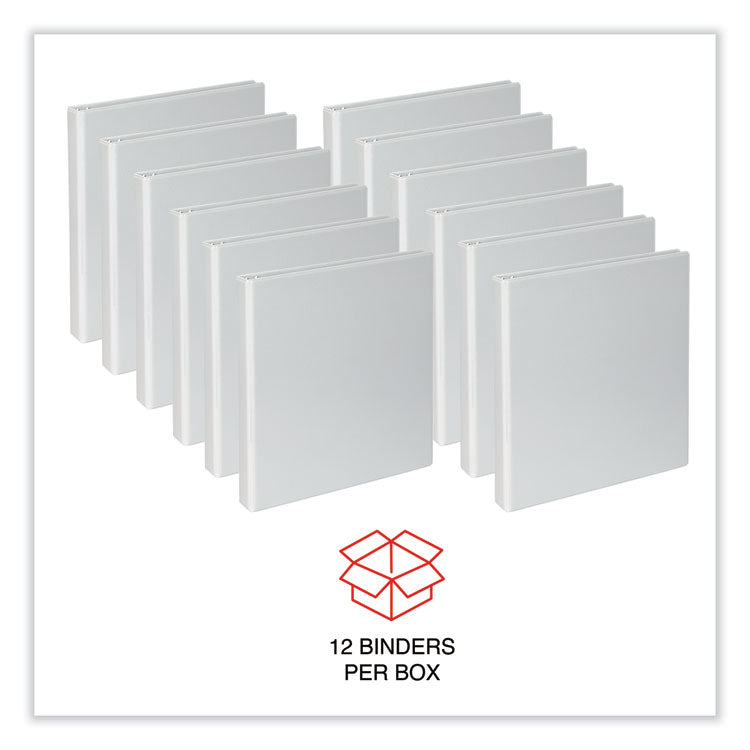 Slant D-Ring View Binder, 3 Rings, 1" Capacity, 11 x 8.5, White, 12/Carton