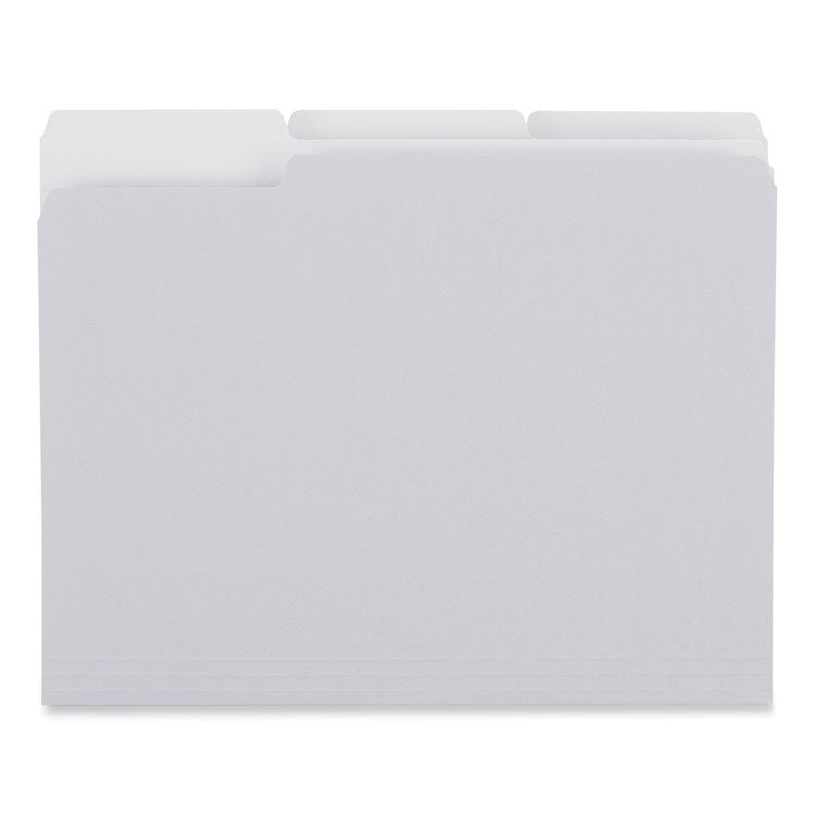 Top Tab File Folders, 1/3-Cut Tabs: Assorted, Letter Size, 0.75" Expansion, Gray, 100/Box