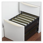 Hanging Box Bottom File Pockets, 1 Section, 3.5" Capacity, Letter Size, Standard Green, 10/Box
