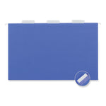 Deluxe Bright Color Hanging File Folders, Legal Size, 1/5-Cut Tabs, Blue, 25/Box