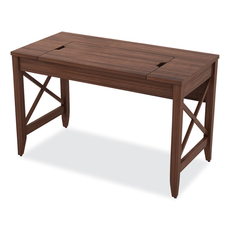 Sit-To-Stand Table Desk, 47.25" X 23.63" X 29.5" To 43.75", Modern Walnut
