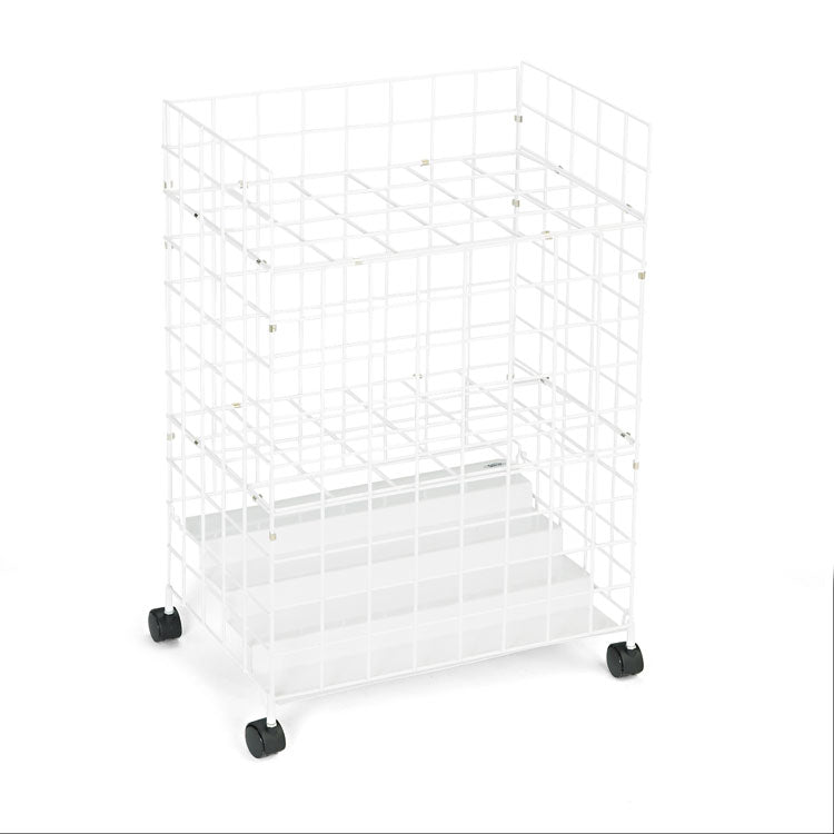 Wire Roll Files, 24 Compartments, 21w X 14.25d X 31.75h, White