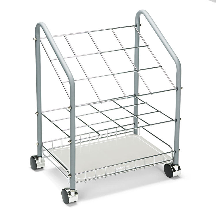 Wire Roll/files, 12 Compartments, 18w X 12.75d X 24.5h, Gray