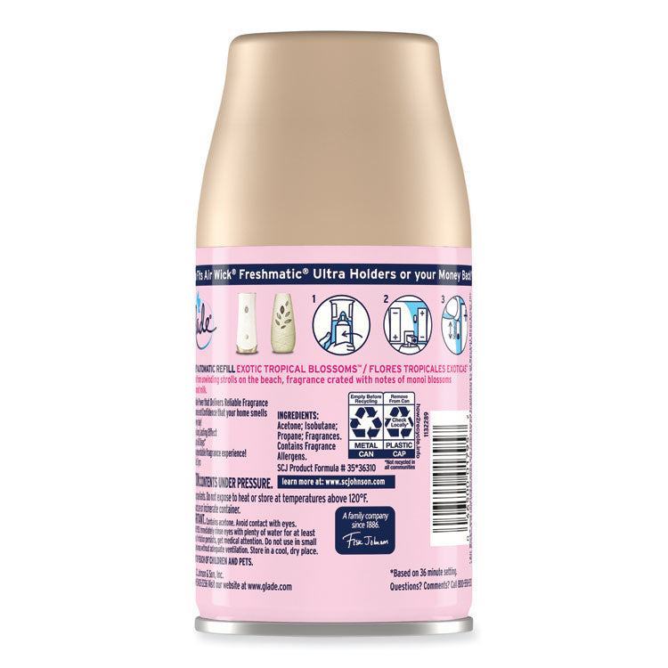 Automatic Air Freshener, Exotic Tropical Blossoms, 6.2 oz, 4/Carton