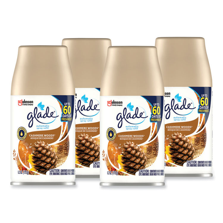 Automatic Air Freshener, Cashmere Woods, 6.2 oz, 4/Carton