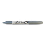 Metallic Fine Point Permanent Markers, Fine Bullet Tip, Metallic Silver, Dozen