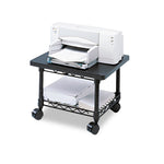 Underdesk Printer/Fax Stand, Engineered Wood, 2 Shelves, 19" x 16" x 13.5", Black