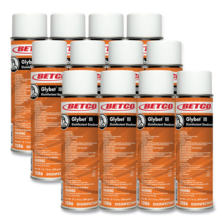 Glybet Iii Disinfectant, Citrus Bouquet Scent, 15.5 Oz Aerosol Spray, 12/carton