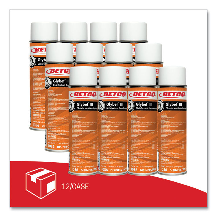 Glybet Iii Disinfectant, Citrus Bouquet Scent, 15.5 Oz Aerosol Spray, 12/carton