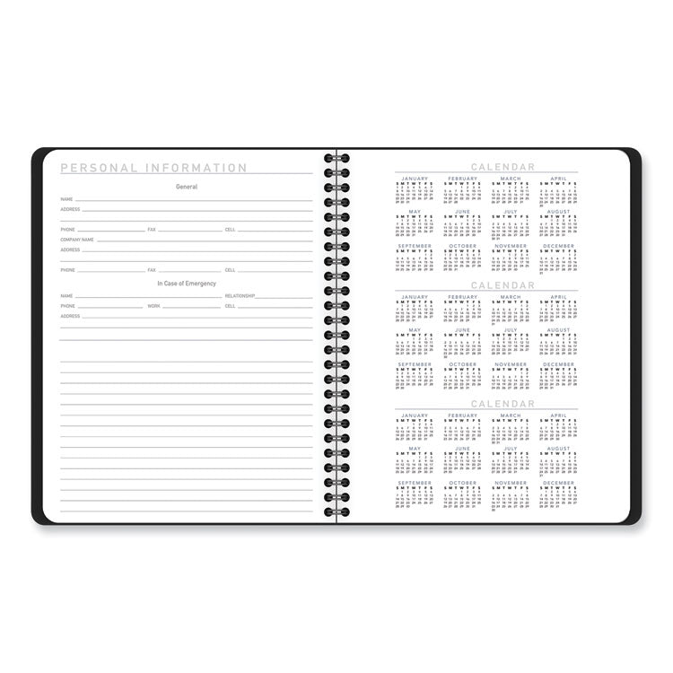 Contempo Lite Academic Year Weekly/Monthly Planner, 8.75 x 7.87, Black Cover, 12-Month (July to June): 2025 to 2026