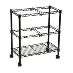 Two-Tier Rolling File Cart, Metal, 3 Bins, 25.75" x 14" x 29.75", Black