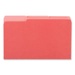 Interior File Folders, 1/3-Cut Tabs: Assorted, Legal Size, 11-pt Stock, Red, 100/Box