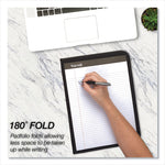 Slimline Padfolio, Leather-Look/faux Reptile Trim, Writing Pad, Black