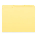 Reinforced Top-Tab File Folders, 1/3-Cut Tabs: Assorted, Letter Size, 1" Expansion, Yellow, 100/Box