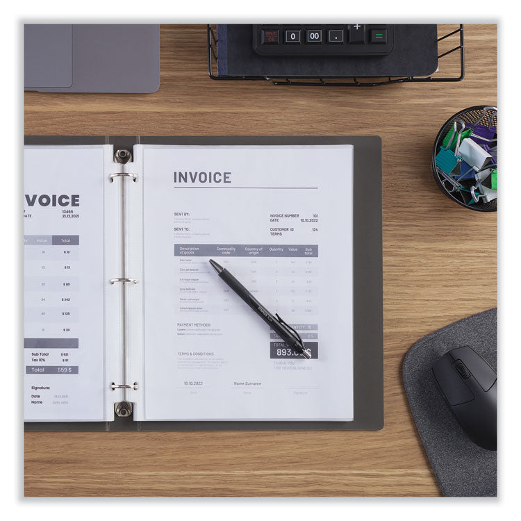 Standard Sheet Protectors, Medium-Duty, Side: 3-Hole Punched, Top Load 8.5 x 11 Insert, Clear Front, 100/Box