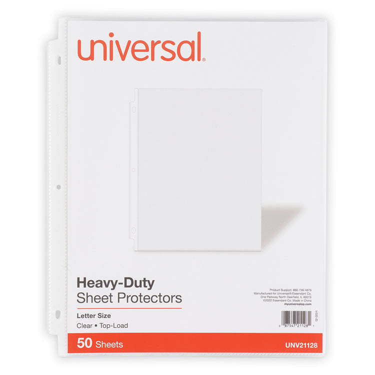 Deluxe Heavyweight Sheet Protector, Side: 3-Hole Punched, Top Load 8.5 x 11 Insert, Clear Front, 50/Pack