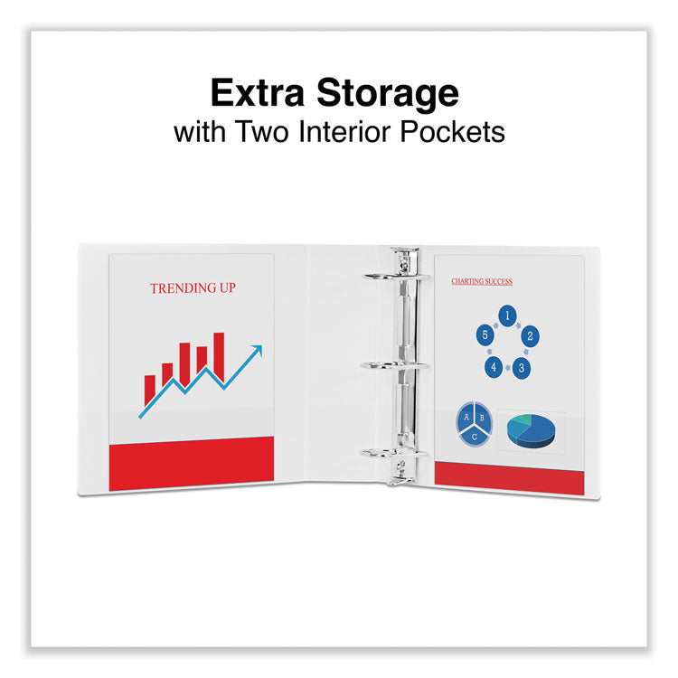 Slant D-Ring View Binder, 3 Rings, 3" Capacity, 11 x 8.5, White