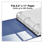 Slant D-Ring View Binder, 3 Rings, 2" Capacity, 11 x 8.5, Navy Blue