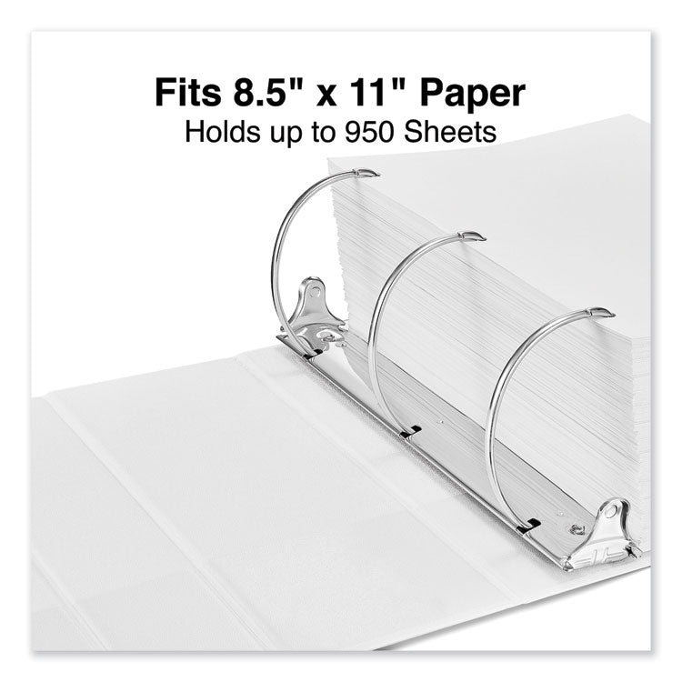 Slant D-Ring View Binder, 3 Rings, 5" Capacity, 11 x 8.5, White