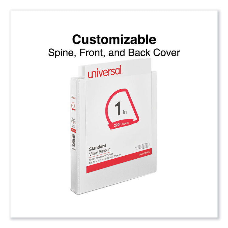 Slant D-Ring View Binder, 3 Rings, 1" Capacity, 11 x 8.5, White, 12/Carton