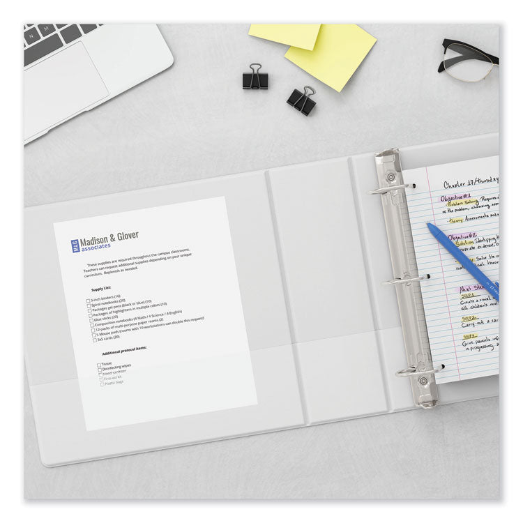 Slant D-Ring View Binder, 3 Rings, 1" Capacity, 11 x 8.5, White, 12/Carton