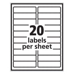 Labels, Laser Printers, 1 X 4, White, 20/sheet, 100 Sheets/box