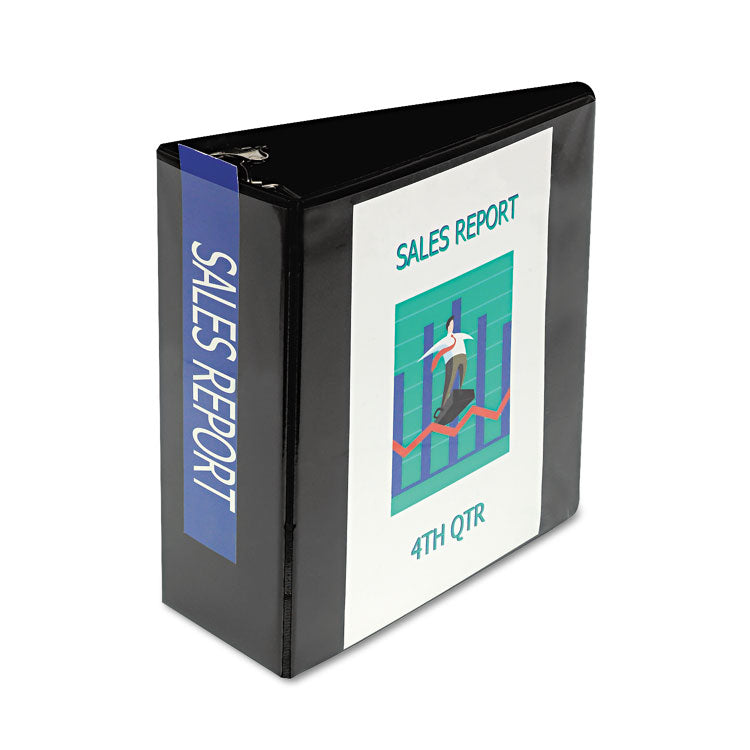 Nonstick D-Ring View Binder, 3 Rings, 5" Capacity, 11 X 8.5, Black