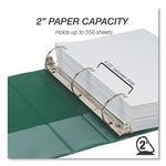 Durable D-Ring View Binders, 3 Rings, 2" Capacity, 11 x 8.5, Black/Blue/Green/Red, 4/Pack