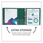 Durable D-Ring View Binders, 3 Rings, 2" Capacity, 11 x 8.5, Black/Blue/Green/Red, 4/Pack